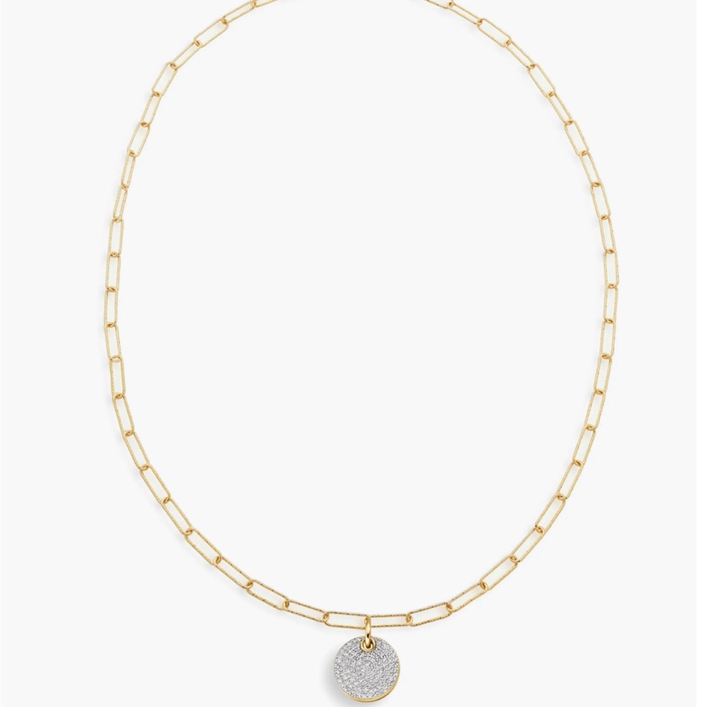 Mónica vinader  Ava Diamond Disc Pendant Necklace